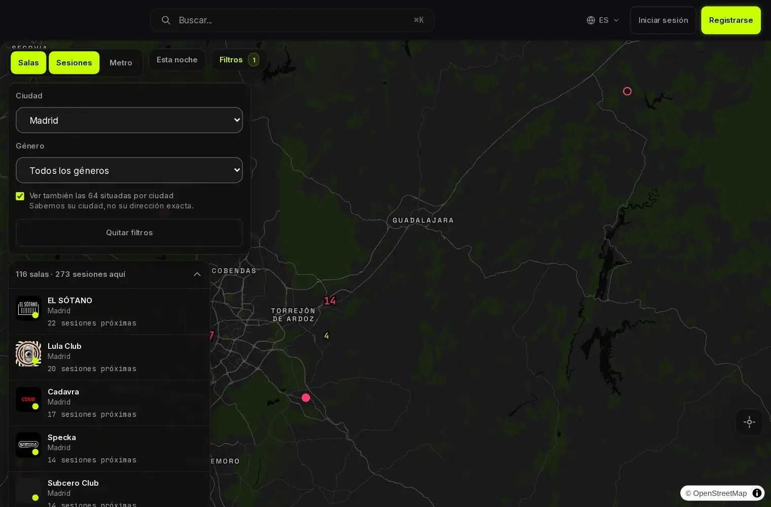 Toda la noche, en un mapa.
